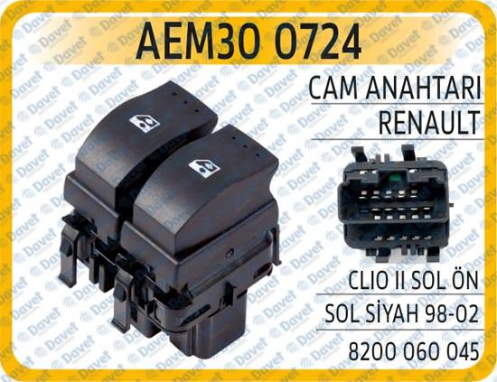 AEM 300724 Cam Anahtari Renault Clio Ii Sol On  Siyah 98-